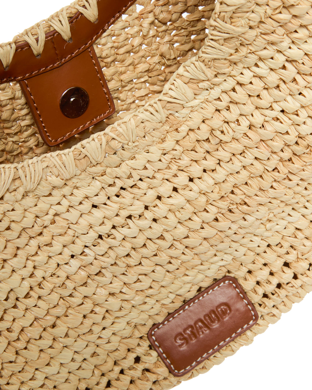 STAUD Moon Raffia Tote Bag