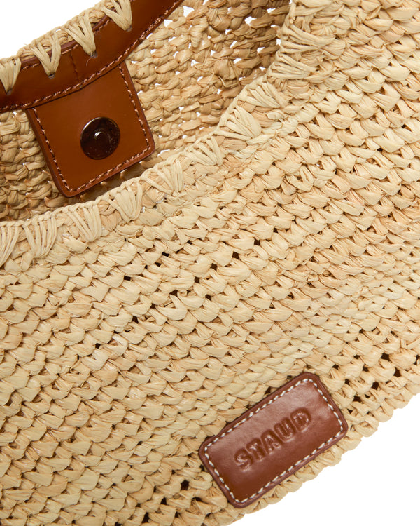 STAUD Moon Raffia Tote Bag