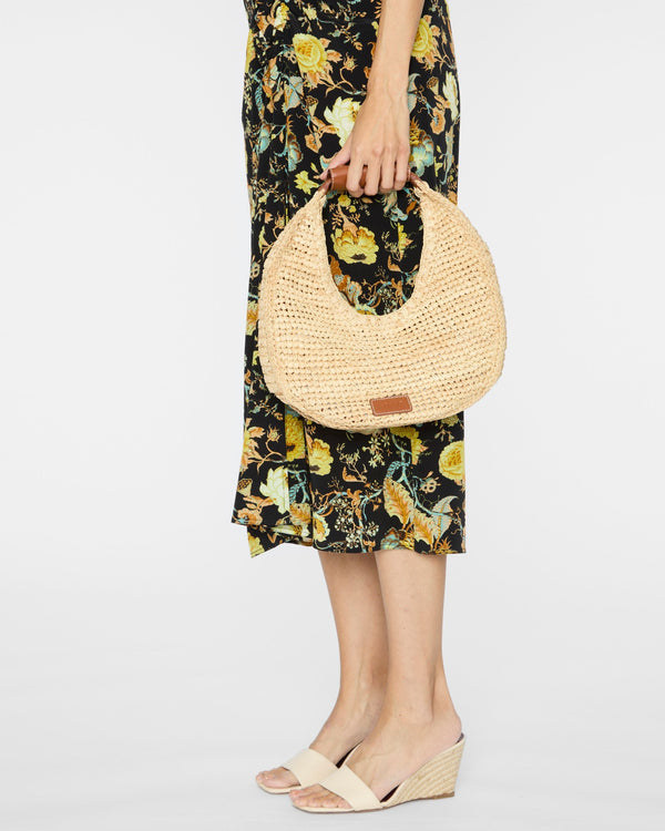 STAUD Moon Raffia Tote Bag