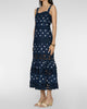 SELF PORTRAIT Navy Polka Dot Linen Midi Dress