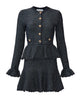 Self Portrait Navy Textured Knit Mini Dress