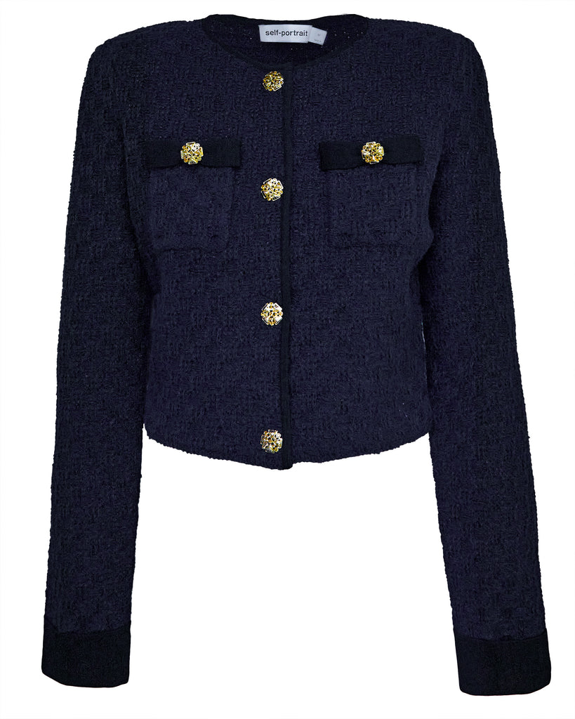 Navy Weave Cropped Cardigan - 20% off Editor's Picks