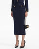 Navy Weave Knit Midi Skirt