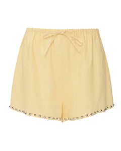 Paddle Linen Short in Butter Studs