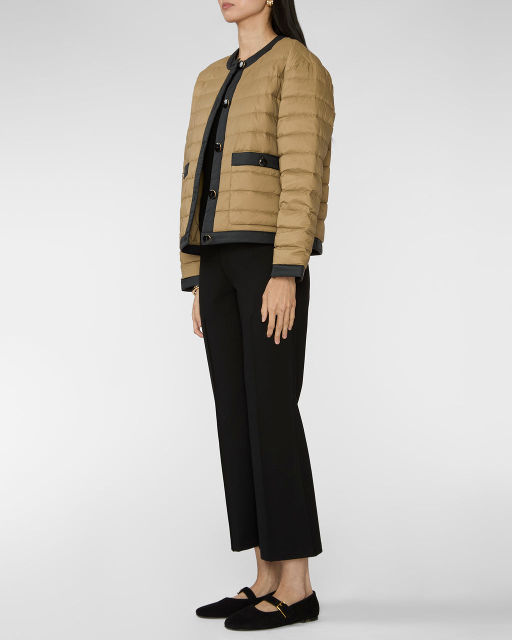 Veronica Beard Pearson Down Dickey Jacket Desert Taupe