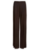 Pleated Satin Pant in Bitter Brown