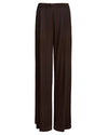 Pleated Satin Pant in Bitter Brown