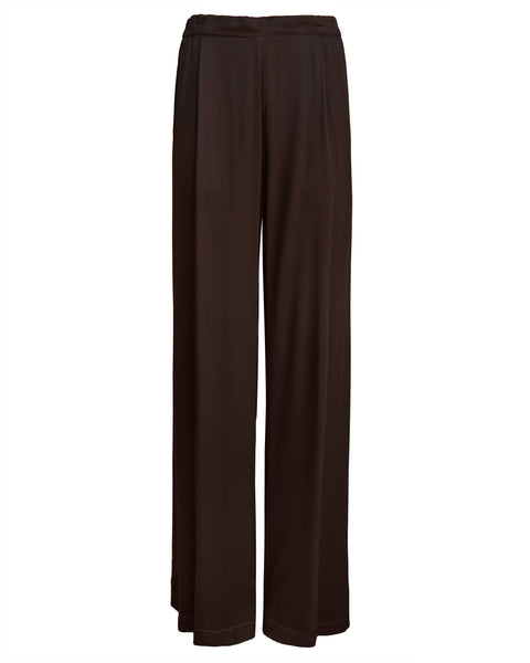 ENZA COSTA Pleated Satin Pant in Bitter Brown – Capsule Shop