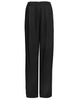 Pleated Satin Pant in Black