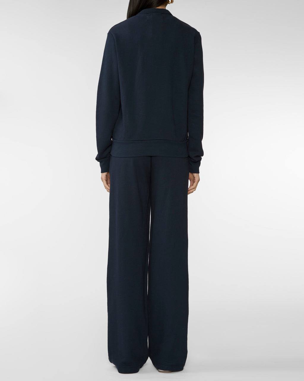SPRWMN Polo Sweatshirt in Navy