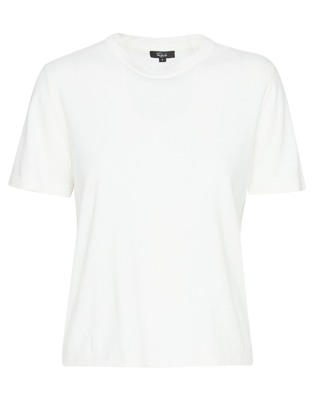 RAILS Cotton Cashmere Short Sleeve Tee in White