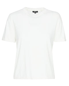 Cotton Cashmere Short Sleeve Tee in White
