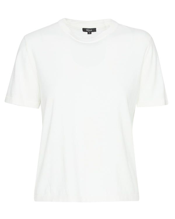 RAILS Cotton Cashmere Short Sleeve Tee in White