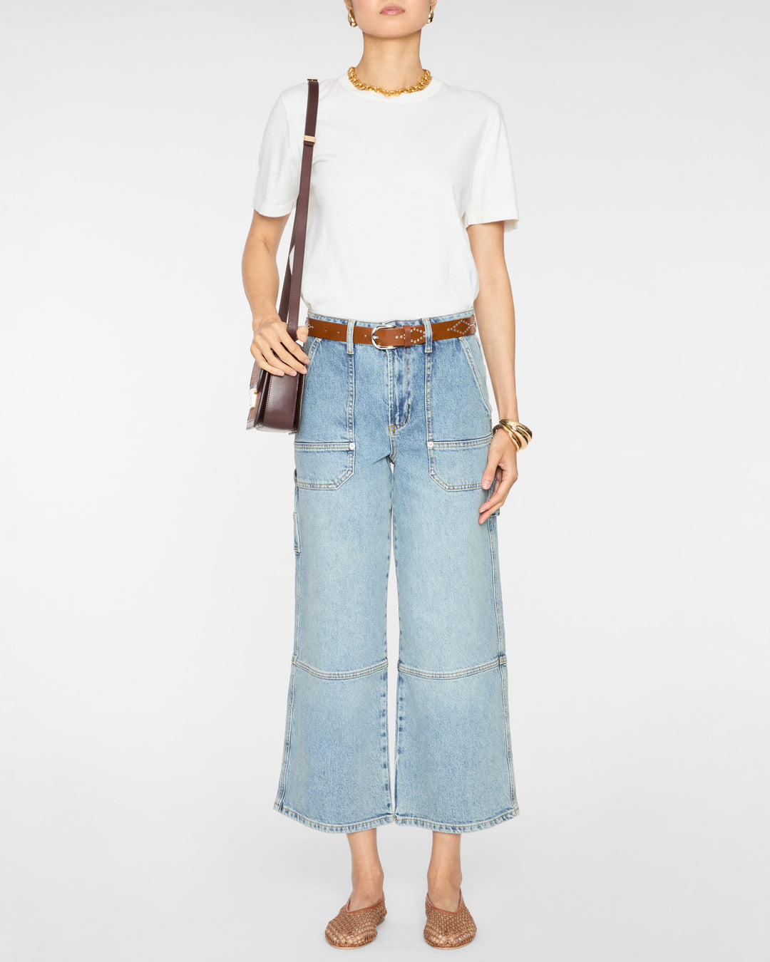 RAILS Cotton Cashmere Short Sleeve Tee in White