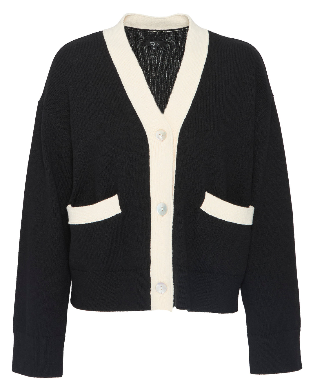 RAILS Geneva Cardigan in Black Ivory