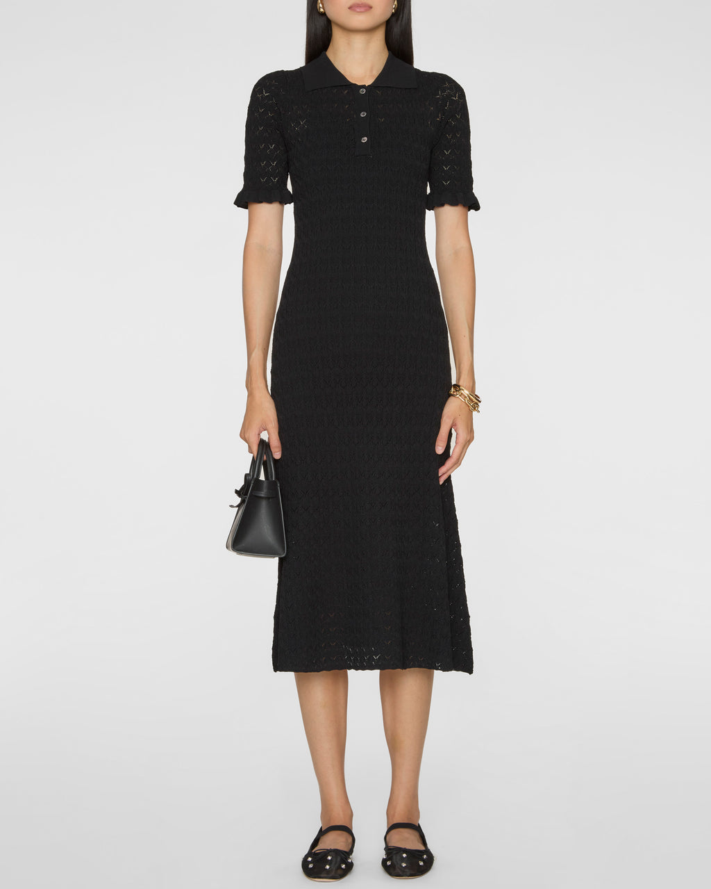 SEA Rue Knit Short Sleeve Midi Dress