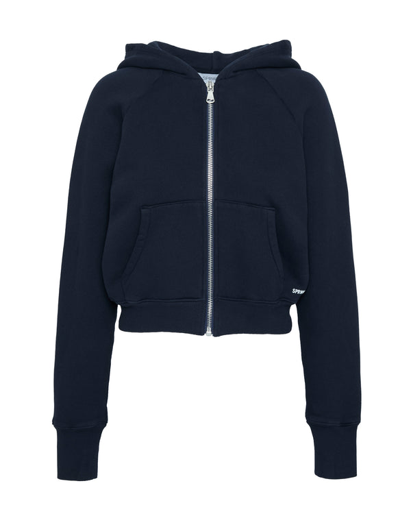 SPRWMN Shrunken Raglan Hoodie in Navy