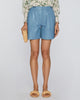 Deep Pleat Trouser Shorts in Chambray Blue - 20% Off Editor's Picks