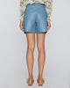 Deep Pleat Trouser Shorts in Chambray Blue