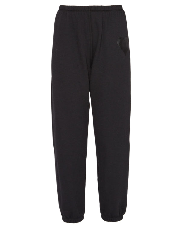 SPRWMN Heart Sweatpants in Black/Black