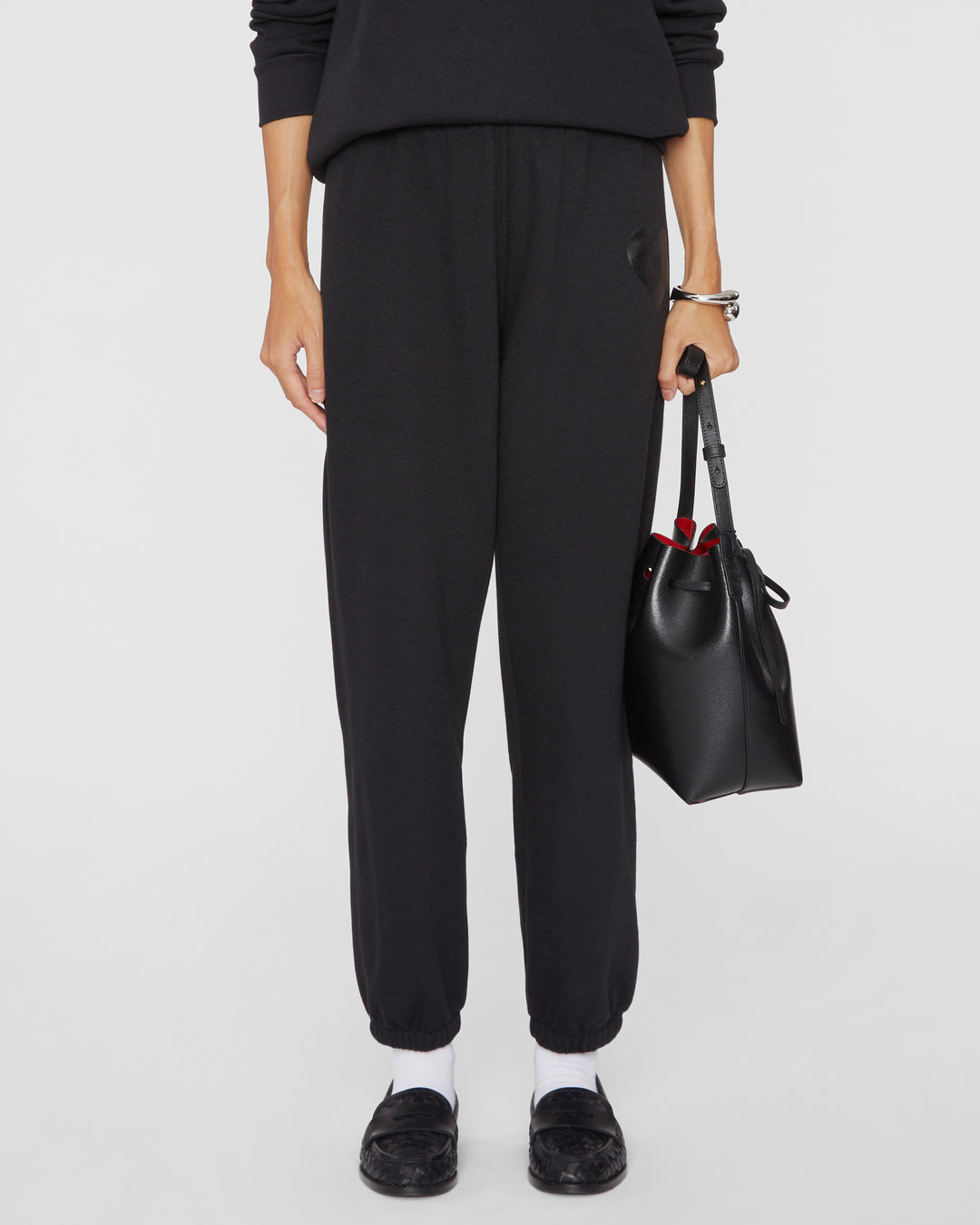 SPRWMN Heart Sweatpants in Black/Black