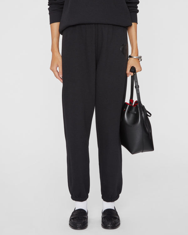 SPRWMN Heart Sweatpants in Black/Black