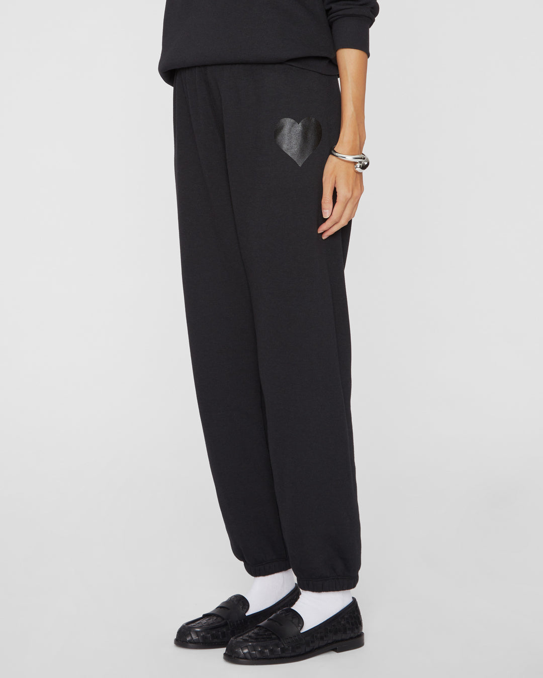 SPRWMN Heart Sweatpants in Black/Black