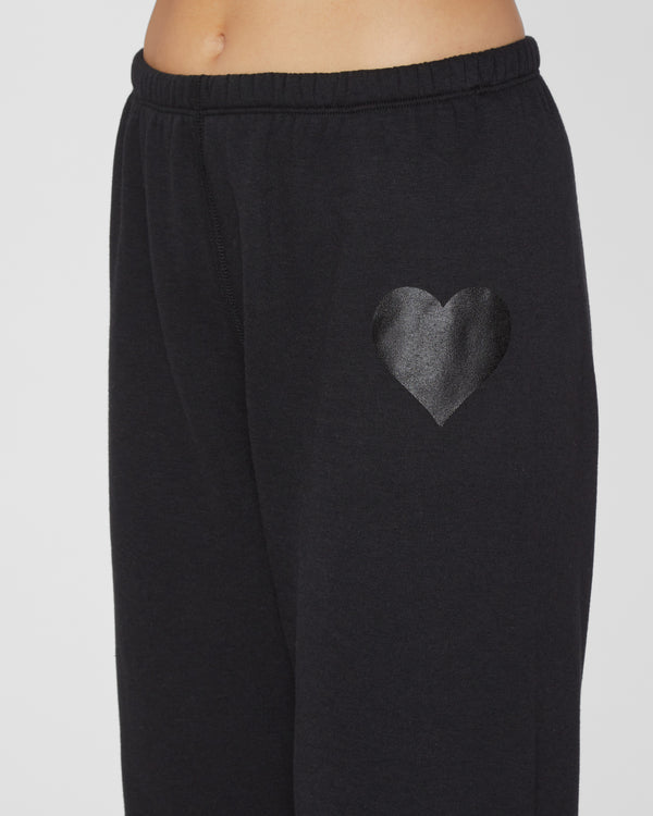 SPRWMN Heart Sweatpants in Black/Black