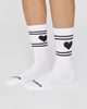 SPRWMN Heart Logo Crew Socks in White