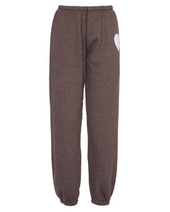 Heart Sweatpants in Heathered Brown