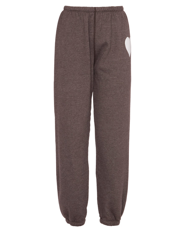 SPRWMN Heart Sweatpant in Heathered Brown