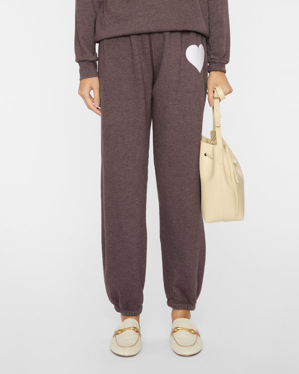 SPRWMN Heart Sweatpant in Heathered Brown