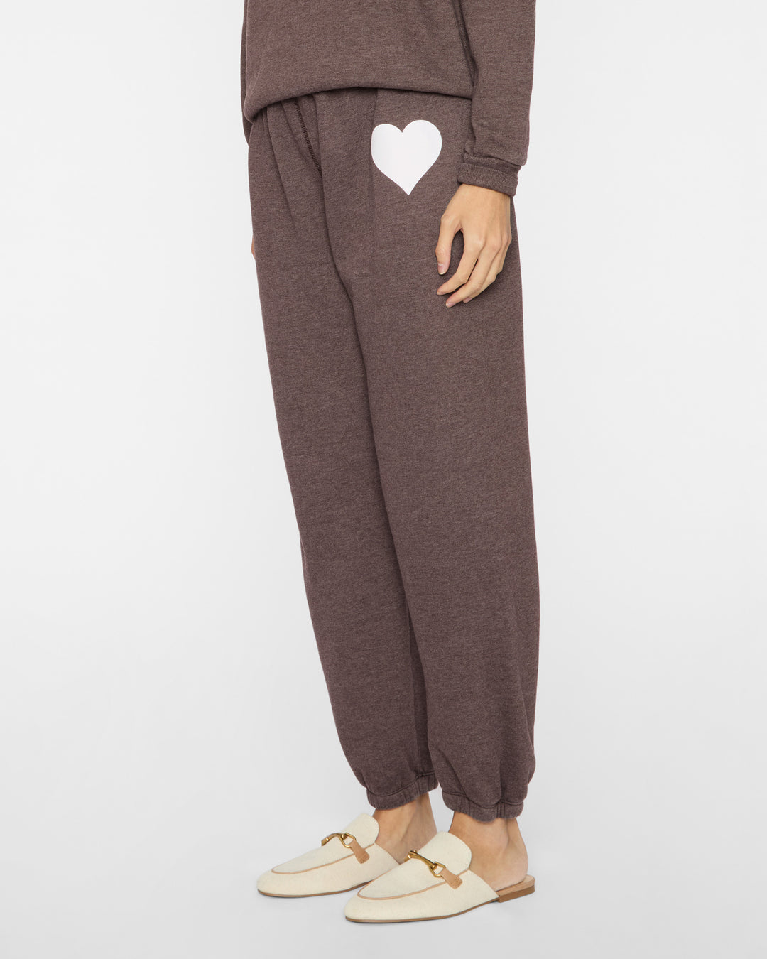 SPRWMN Heart Sweatpant in Heathered Brown