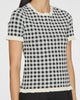 SEA Saige Gingham Knit Short Sleeve Top