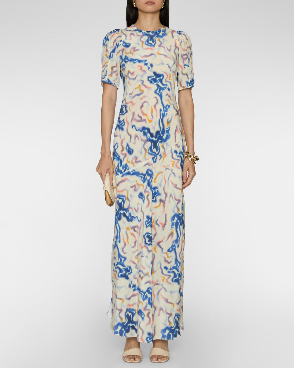 ULLA JOHNSON Samar Short Sleeve Silk Dress