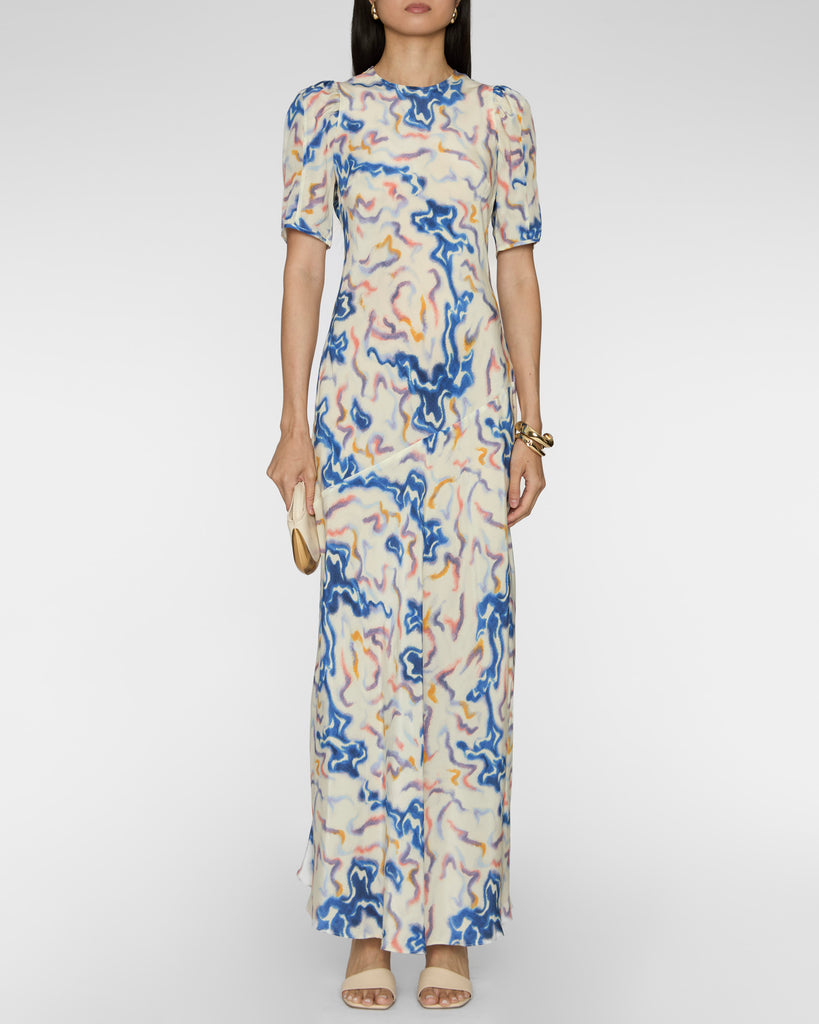 short sleeve silk dress Ulla Johnson Samar Short Sleeve Silk Dress | Prism | Size 8