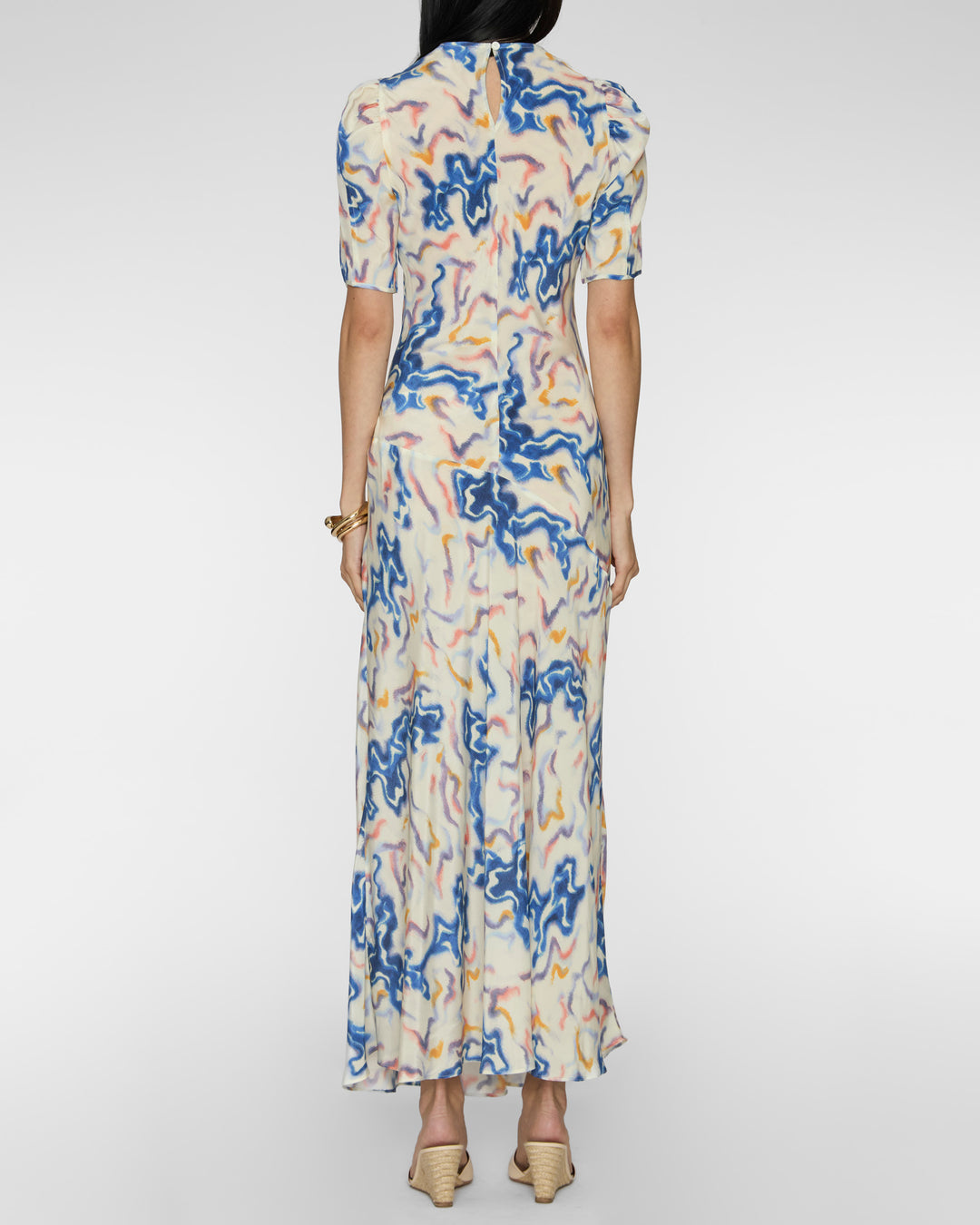 ULLA JOHNSON Samar Short Sleeve Silk Dress