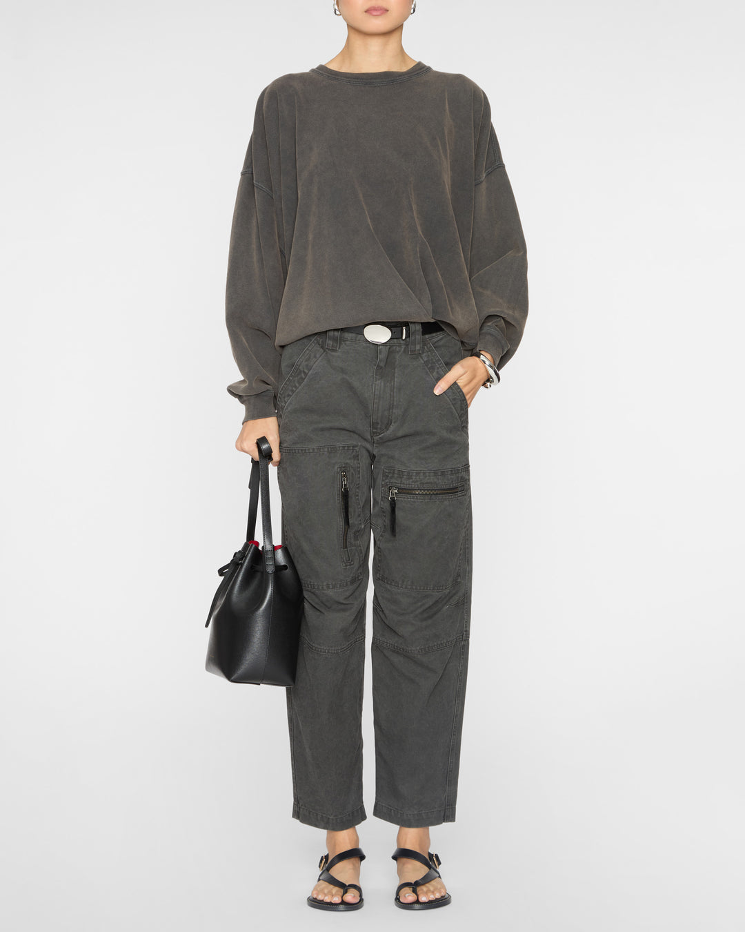 ISABEL MARANT ETOILE Sauria Sweatshirt in Faded Black