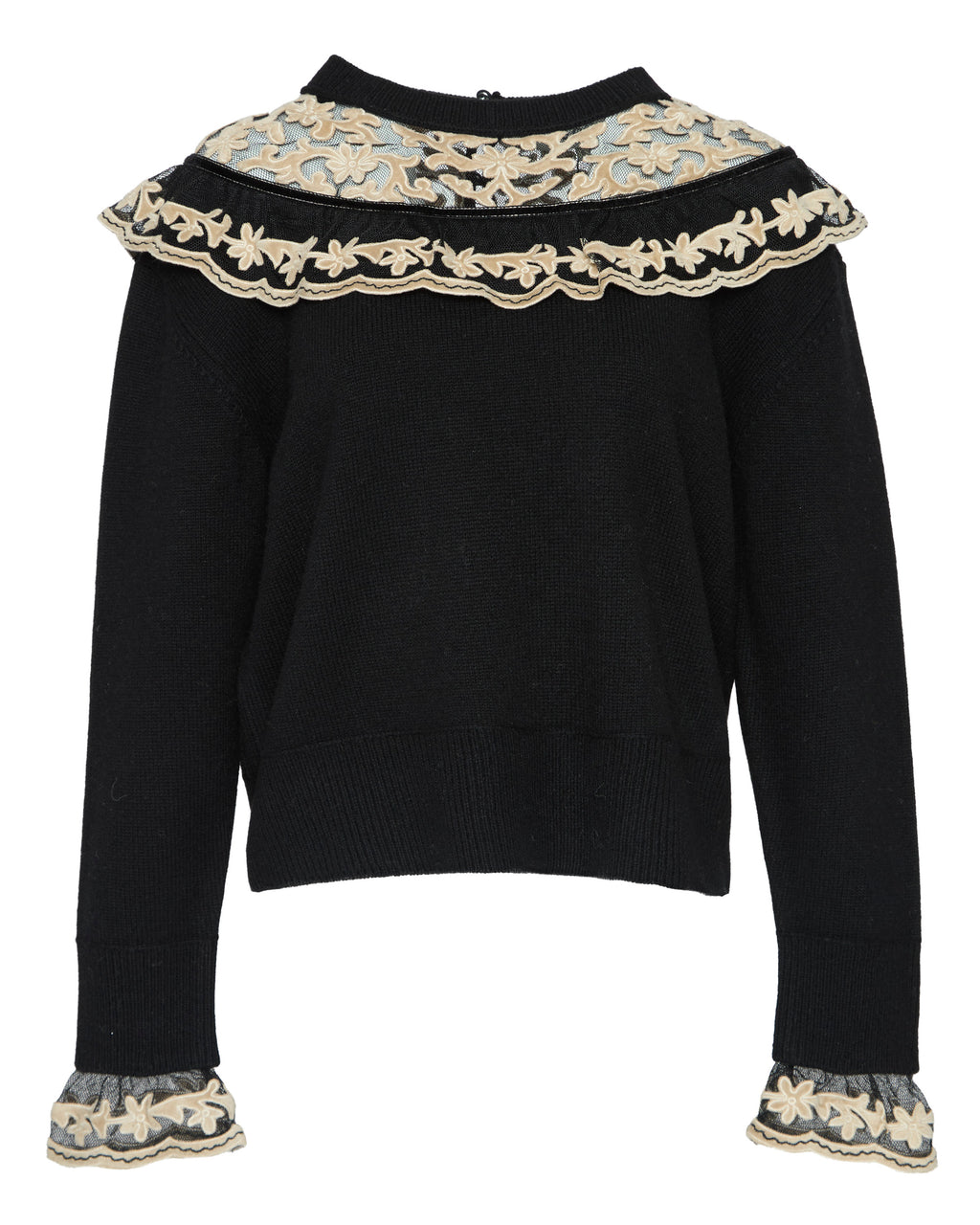 SEA Bea Embroidery Sweater with Yoke