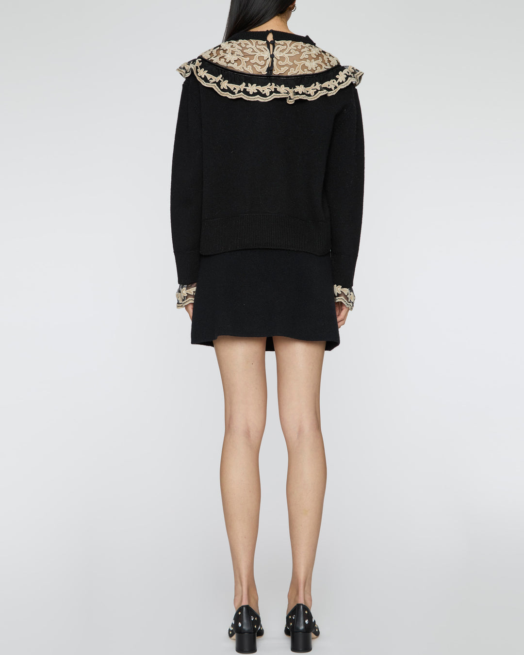 SEA Bea Embroidery Sweater with Yoke