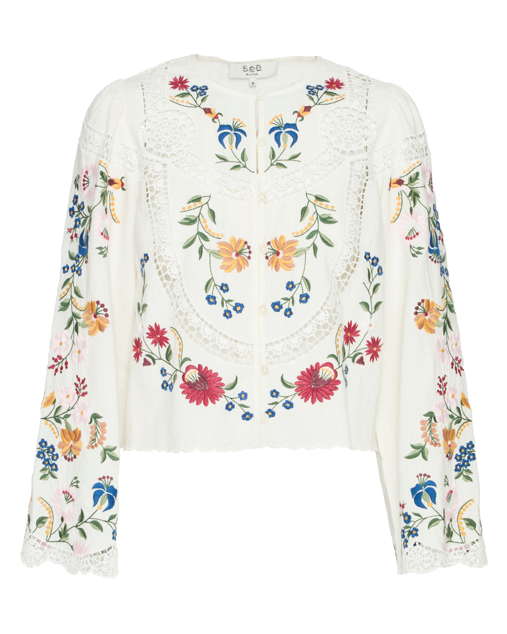 SEA Celia Embroidery Long Sleeve Blouse
