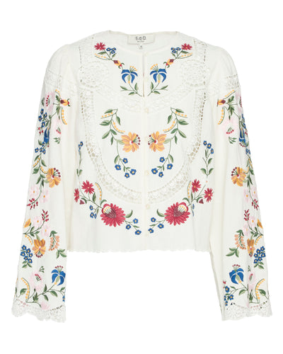 Celia Embroidery Long Sleeve Blouse