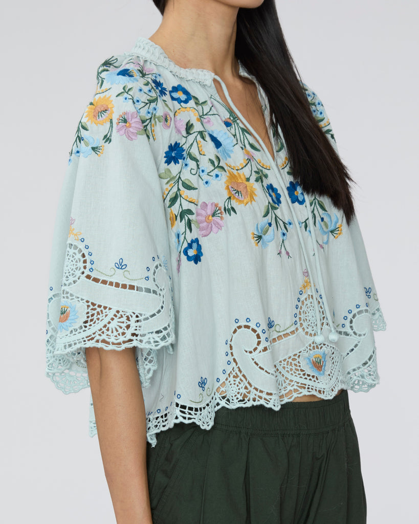 SEA Celia Embroidery Short Sleeve Top