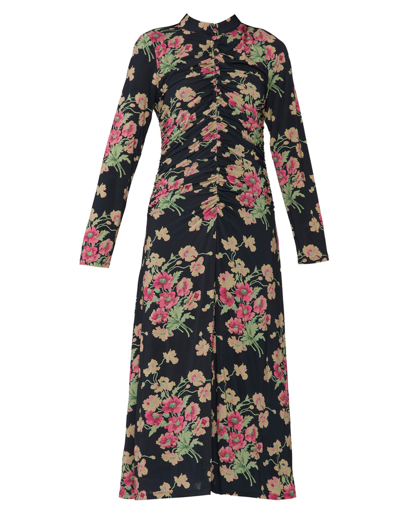 SEA Cornelia Print Long Sleeve Midi Dress