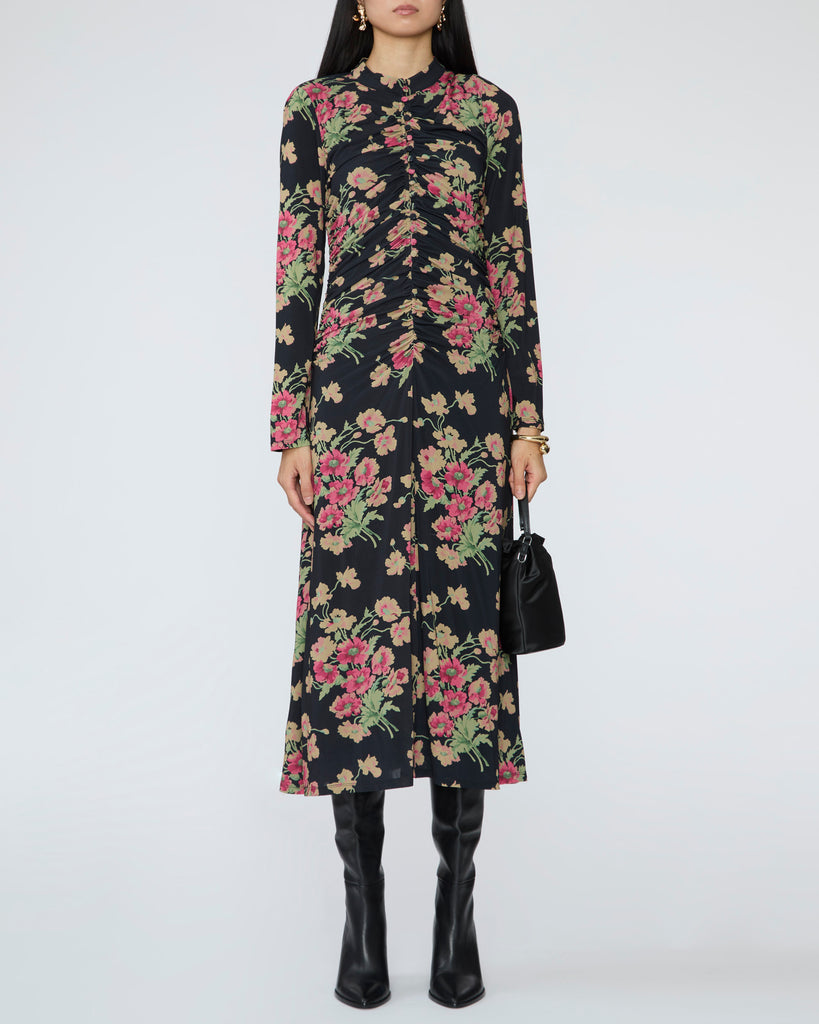 SEA Cornelia Print Long Sleeve Midi Dress