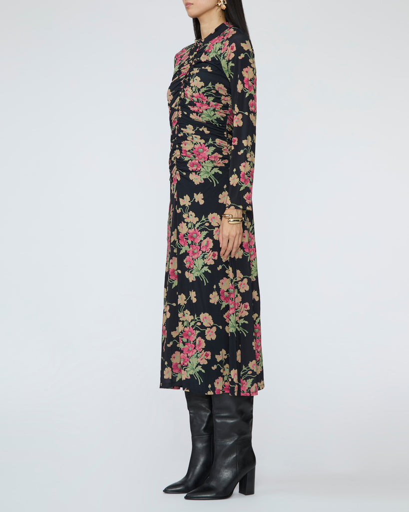 SEA Cornelia Print Long Sleeve Midi Dress