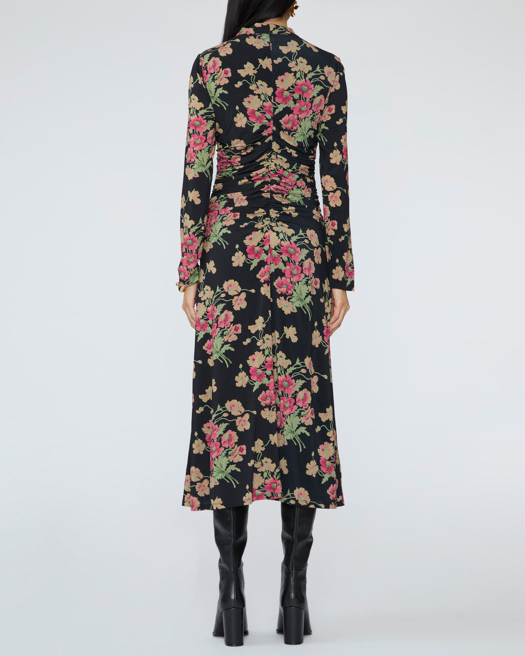 SEA Cornelia Print Long Sleeve Midi Dress