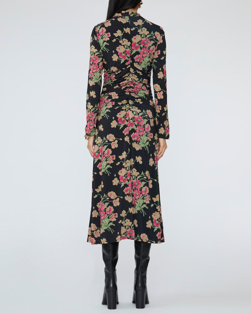 SEA Cornelia Print Long Sleeve Midi Dress