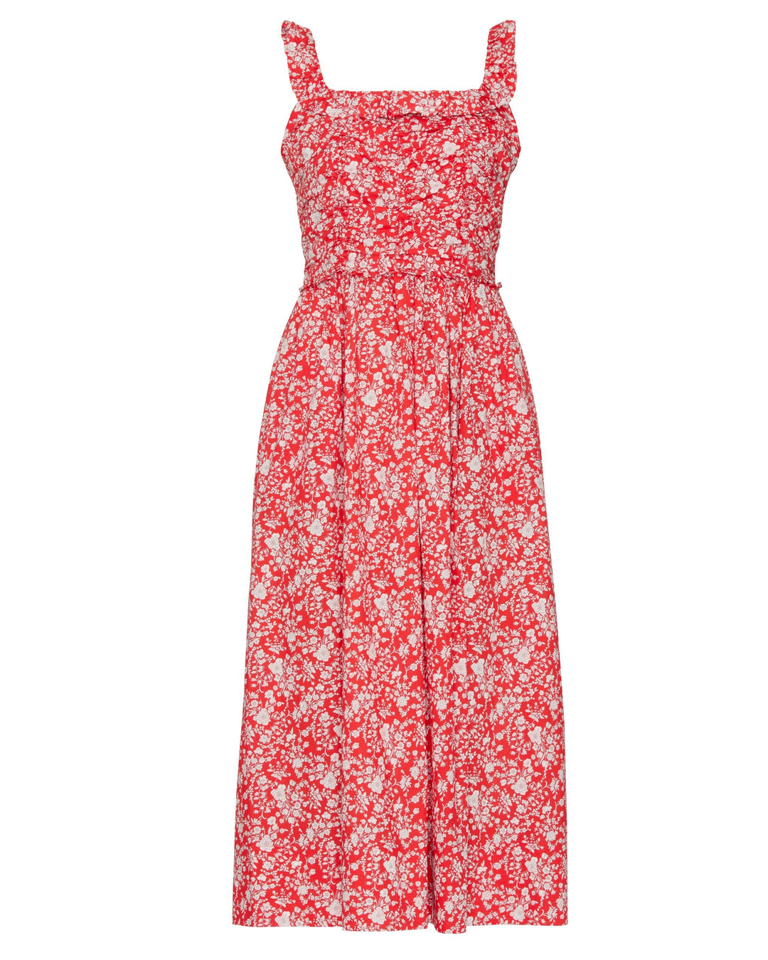 SEA Lucille Liberty Print Pleated Midi Dress
