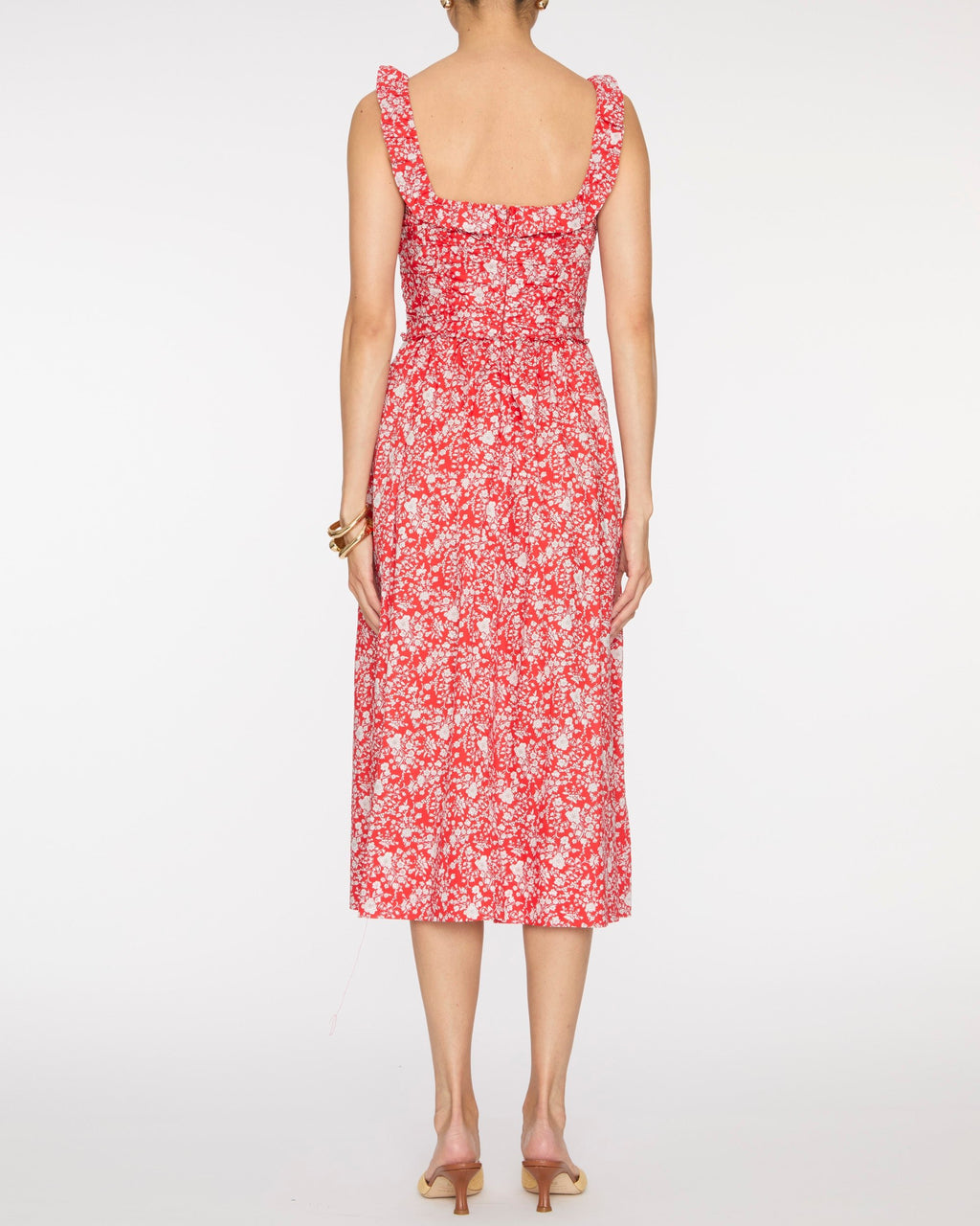 SEA Lucille Liberty Print Pleated Midi Dress
